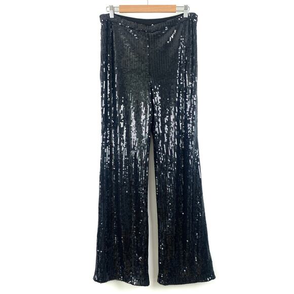 Good American Black Sequin Wide Leg Pants - Picture 5 of 8